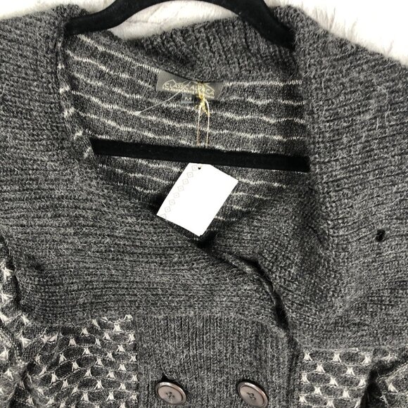 Classic Alpaca Sweater Womens Medium Gray SBaby Alpaca Big Collar Artsy NEW - Picture 10 of 16